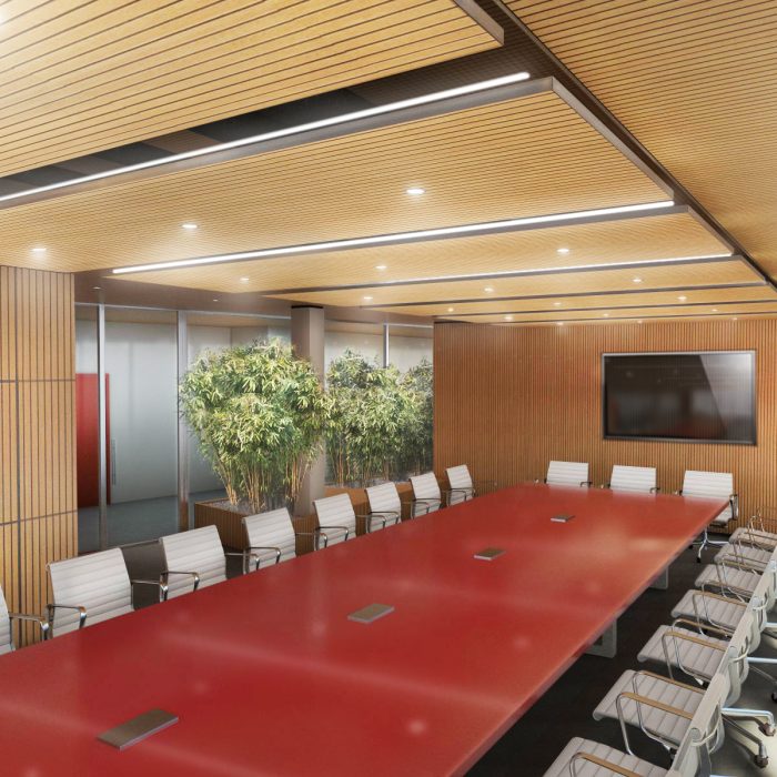 Render Meeting Room lato bambu senza parete impacchettabile